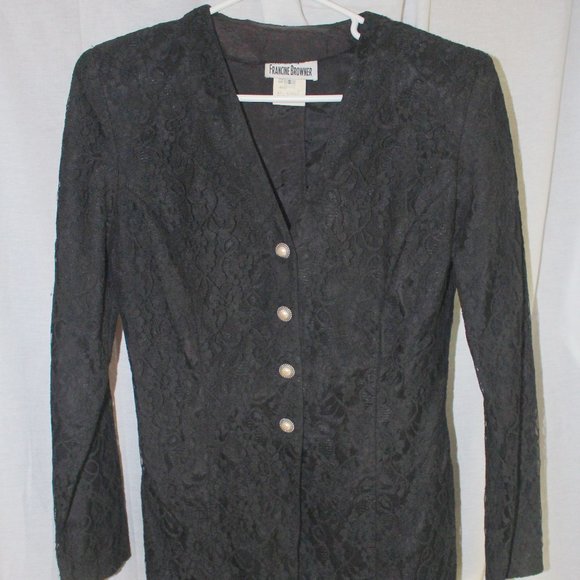 Vintage Black Lace Blazer - Picture 1 of 5